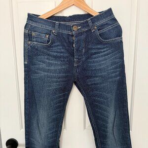 ASOS Dark Blue Cropped Cuffed Slim Fit Jeans – Size 30